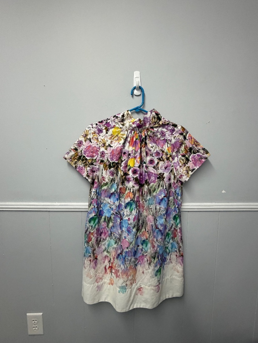Lavender Brown Floral Women's Dress Size Small